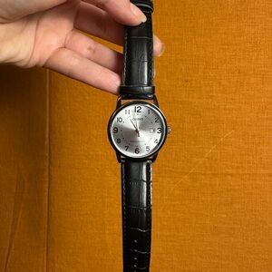 Casio Silver Dial Watch with Black Strap